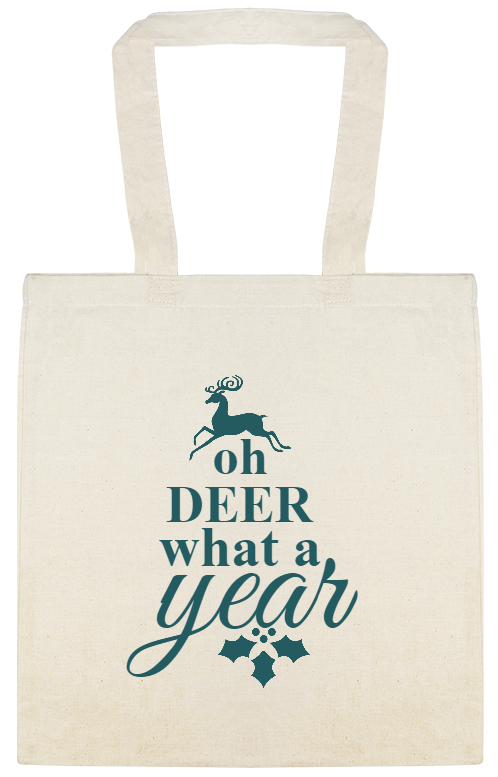 Oh Deer What A Year Custom Everyday Cotton Tote Bags Style 144986
