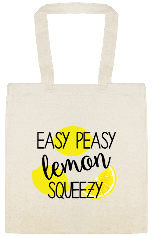 Seasonal Easy Peasy Squeezy Lemon Custom Everyday Cotton Tote Bags Style 153856