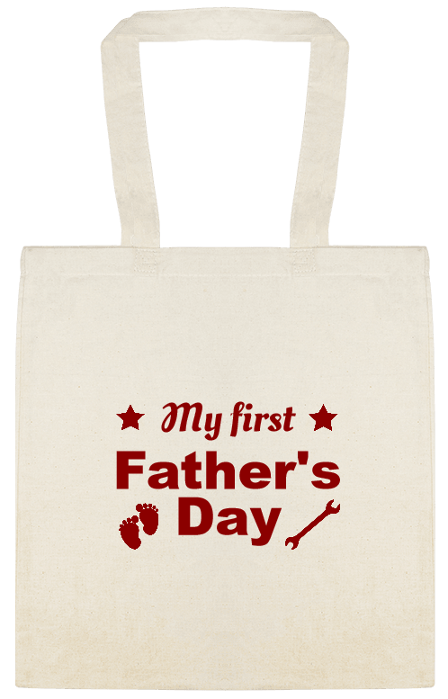My First Fathers Day Custom Everyday Cotton Tote Bags Style 152018