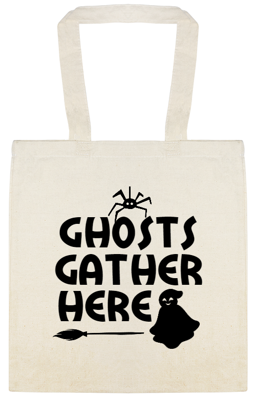 Halloween Ghosts Gather Here Custom Everyday Cotton Tote Bags Style 143552