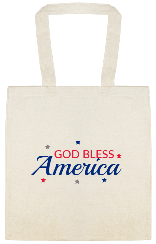 Holidays & Special Events God Bless America Custom Everyday Cotton Tote Bags Style 153663