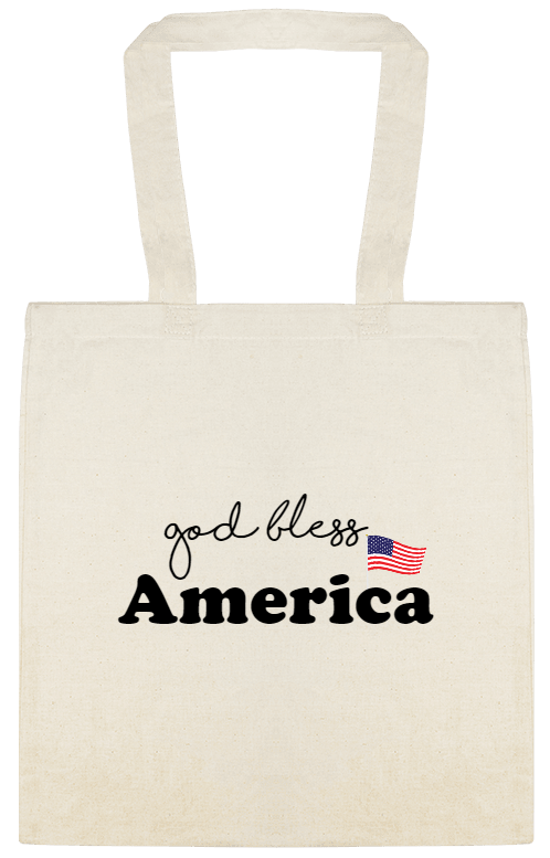 Holidays & Special Events God Bless America Custom Everyday Cotton Tote Bags Style 153500