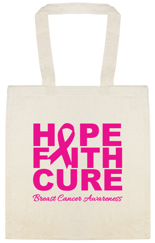 Special Events H F Ith Cure Breast Cancer Awareness Custom Everyday Cotton Tote Bags Style 123375