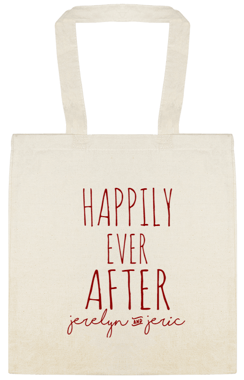 Weddings Happily Ever After Jerelyn Jeric Custom Everyday Cotton Tote Bags Style 151522