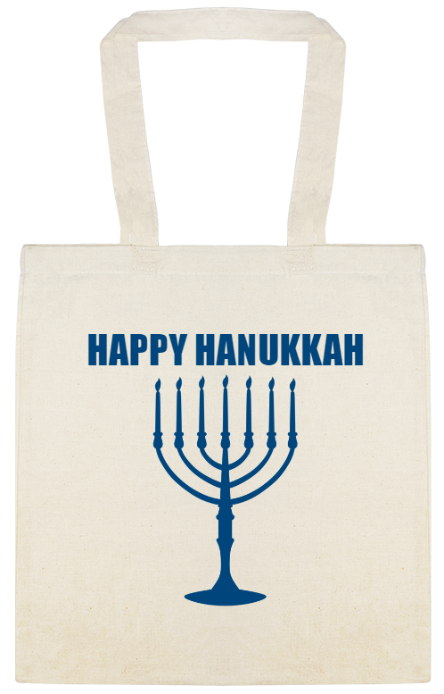 Happy Hanukkah Custom Everyday Cotton Tote Bags Style 143666