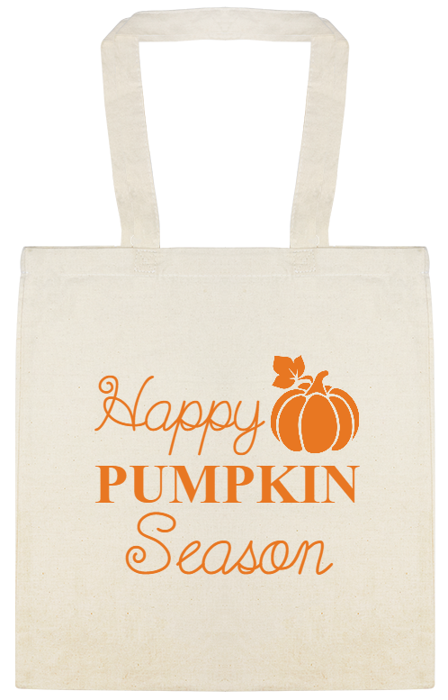 Autumn Fall Happy Pumpkin Season Custom Everyday Cotton Tote Bags Style 141705