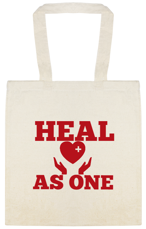 Special Events Heal As One Custom Everyday Cotton Tote Bags Style 123184