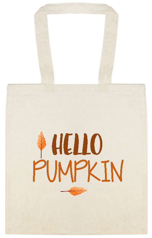 Holidays & Special Events Hello Pumpkin Custom Everyday Cotton Tote Bags Style 156761