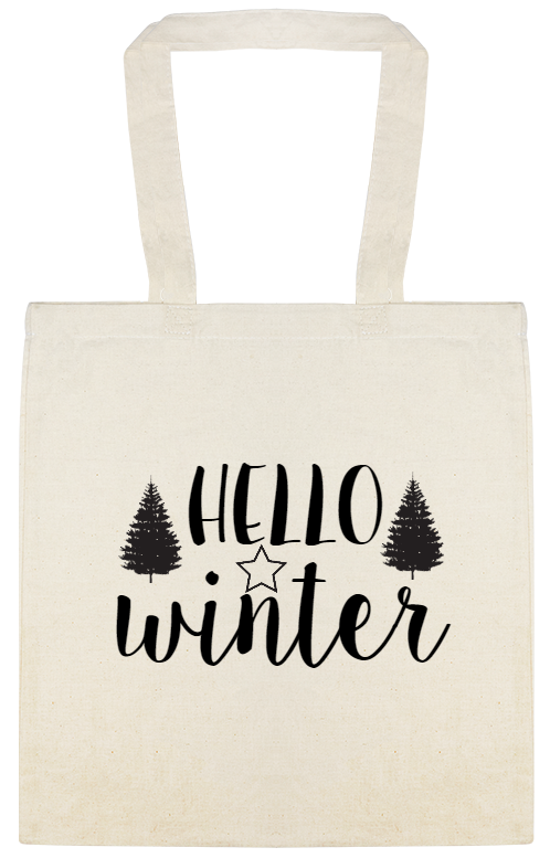 Hello Winter Custom Everyday Cotton Tote Bags Style 144692
