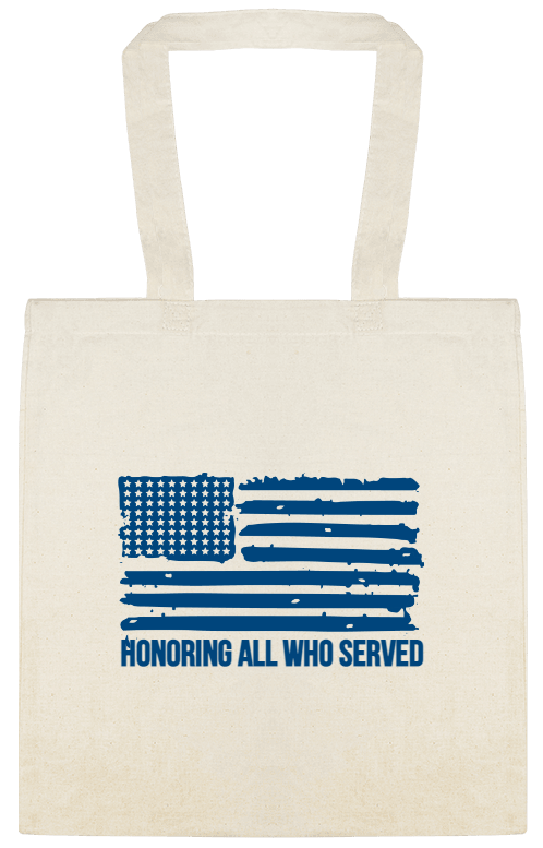 Holidays & Special Events Honoring All Who Served Custom Everyday Cotton Tote Bags Style 151672
