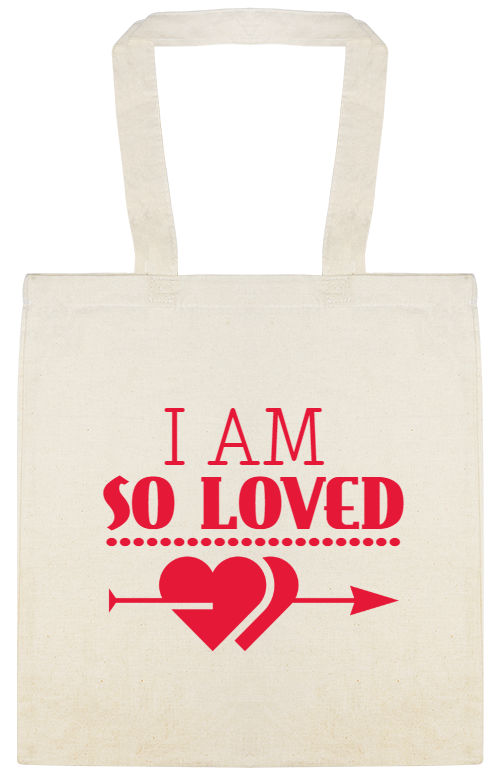 Valentines Day Am So Loved Custom Everyday Cotton Tote Bags Style 147023