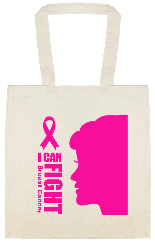 Charities, Fundraisers & Awareness Can Fight Breast Cancer Custom Everyday Cotton Tote Bags Style 156616