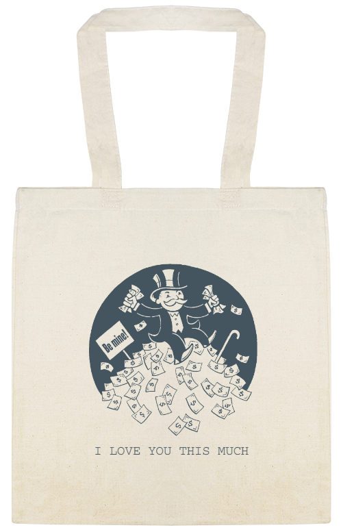 Valentines Love You This Much Custom Everyday Cotton Tote Bags Style 115477