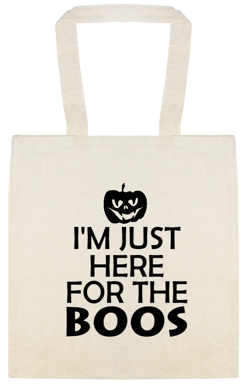 Halloween Im Just Here For The Boos Custom Everyday Cotton Tote Bags Style 142695