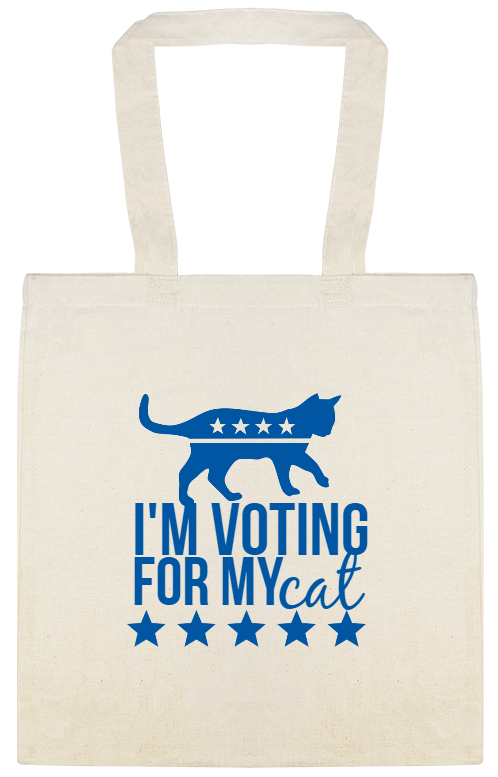 Political Im Voting For My Cat Custom Everyday Cotton Tote Bags Style 122983