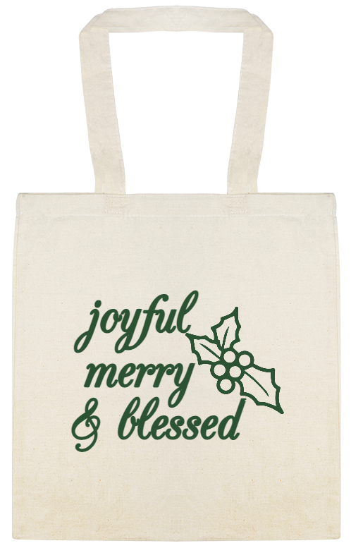 Holidays & Special Events Joyful Merry Blessed Custom Everyday Cotton Tote Bags Style 145921