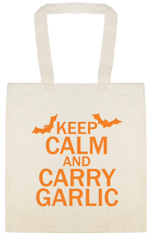 Halloween Keep Calm And Carry Garlic Custom Everyday Cotton Tote Bags Style 143510
