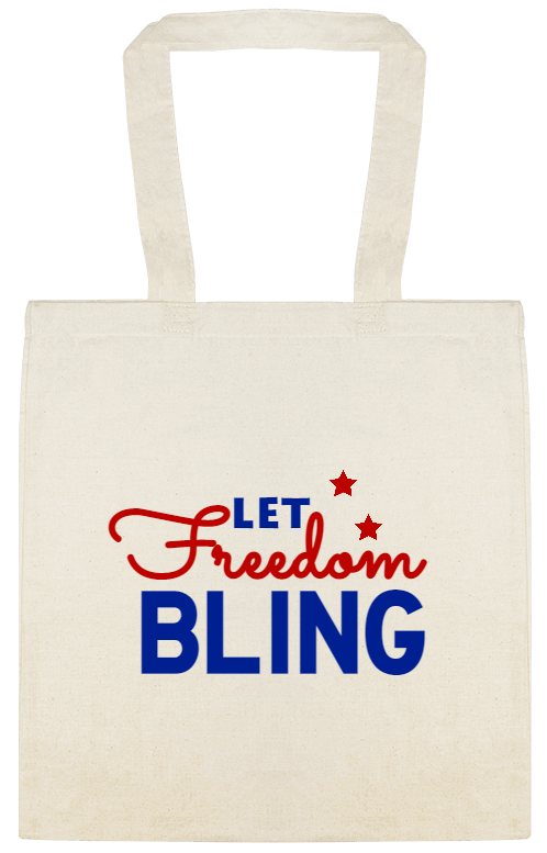 Holidays & Special Events Let Freedom Bling Custom Everyday Cotton Tote Bags Style 153372
