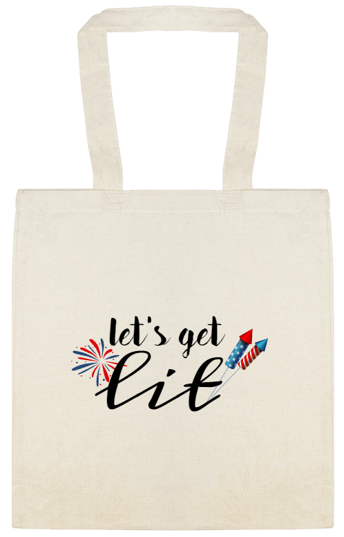 Holidays & Special Events Lets Get Lit Custom Everyday Cotton Tote Bags Style 153661