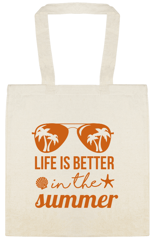 Seasonal Life Is Better In The Summer Custom Everyday Cotton Tote Bags Style 154699