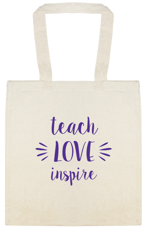 Valentines Love Inspire Teach Custom Everyday Cotton Tote Bags Style 115558
