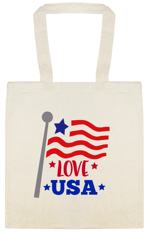 Holidays & Special Events Love Usa Custom Everyday Cotton Tote Bags Style 153339