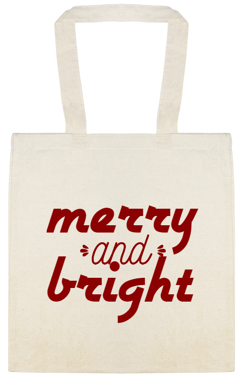 Holidays & Special Events Merry Bright Custom Everyday Cotton Tote Bags Style 145928