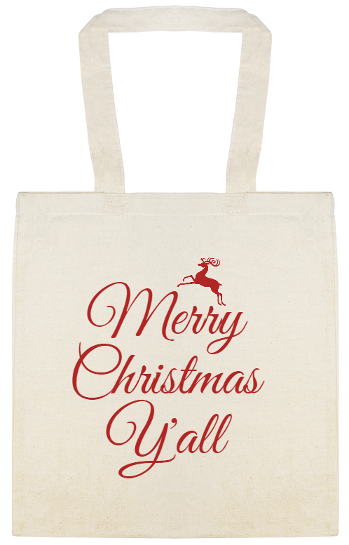 Merry Christmas Y\'all Yall Custom Everyday Cotton Tote Bags Style 144977