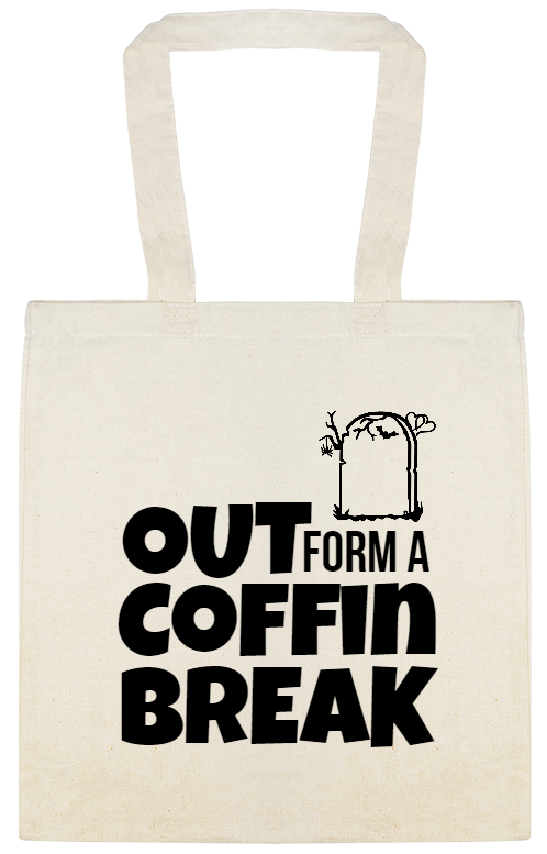 Halloween Out Form Coffin Break Custom Everyday Cotton Tote Bags Style 142398
