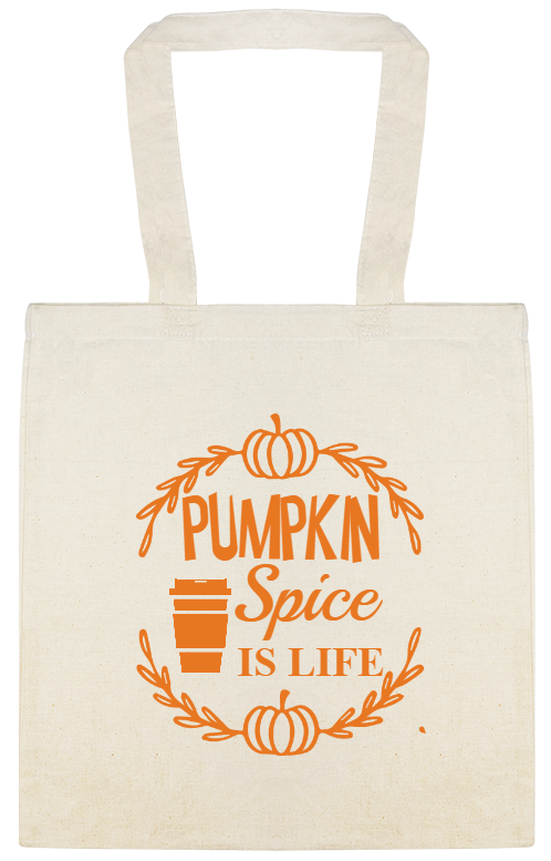 Autumn Fall Pumpkin Spice Is Life Custom Everyday Cotton Tote Bags Style 141703