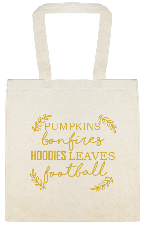 Happy Fall Pumpkins Bonfires Hoodies Leaves Football Custom Everyday Cotton Tote Bags Style 141949