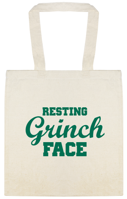 Resting Grinch Face Custom Everyday Cotton Tote Bags Style 145896