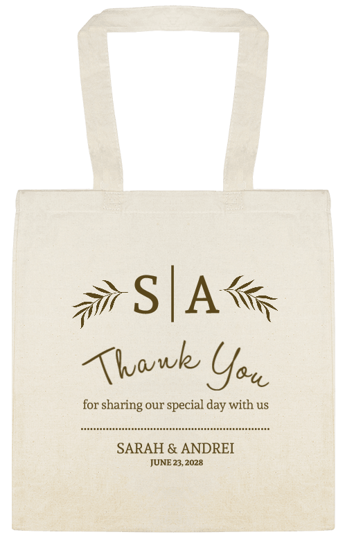Thank You For Sharing Our Special Day With Us Sarah Andrei June 23 2028 Custom Everyday Cotton Tote Bags Style 152082