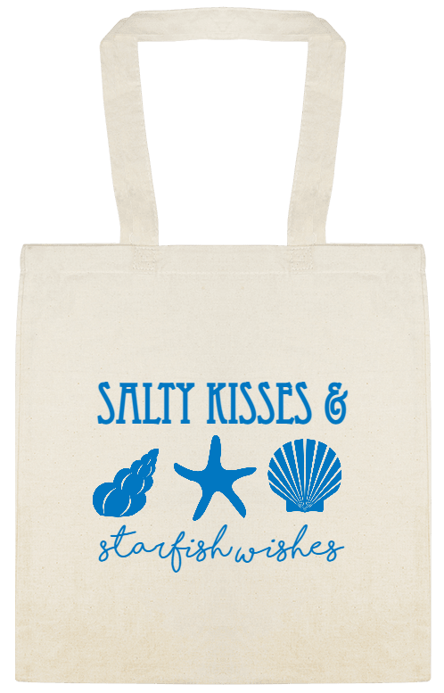 Seasonal Salty Kisses Starfish Wishes Custom Everyday Cotton Tote Bags Style 153999