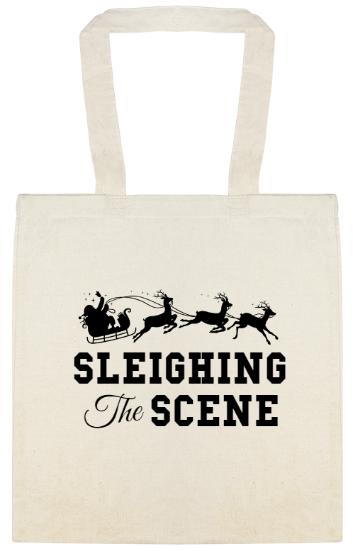 Sleighing The Scene Custom Everyday Cotton Tote Bags Style 145214