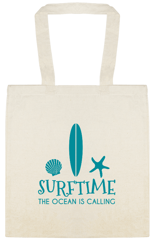 Seasonal Surftime The Ocean Is Calling Custom Everyday Cotton Tote Bags Style 154349