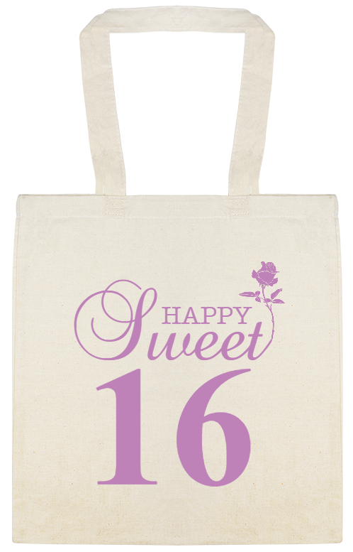 Birthday Sweet Happy 16 Custom Everyday Cotton Tote Bags Style 114998