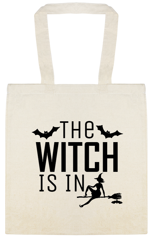 Halloween The Witch Is In Custom Everyday Cotton Tote Bags Style 143503