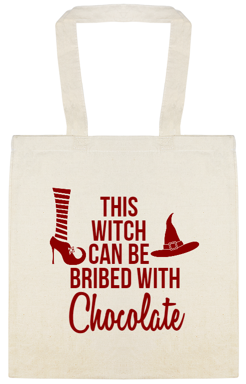 Halloween This Witch Can Be Bribed With Chocolate Custom Everyday Cotton Tote Bags Style 142581