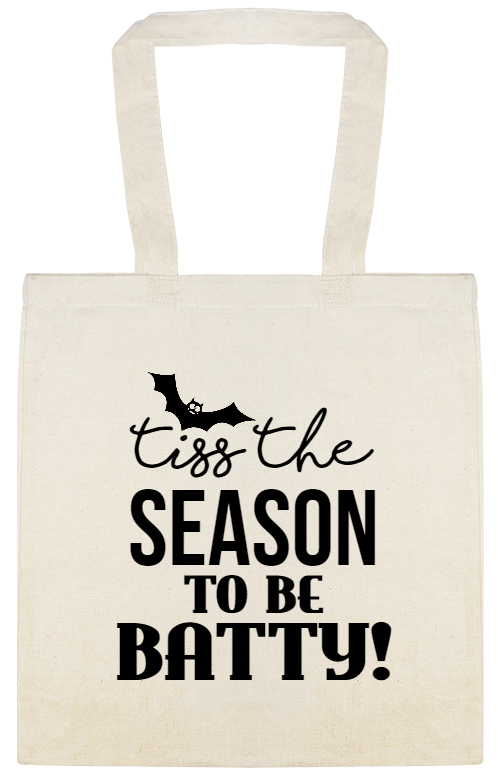 Halloween Tiss The Season To Be Batty Custom Everyday Cotton Tote Bags Style 143618