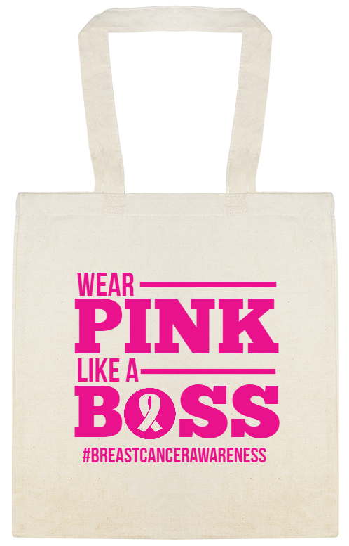 Special Events Wear Pink Like B Ss breastcancerawareness Custom Everyday Cotton Tote Bags Style 123374
