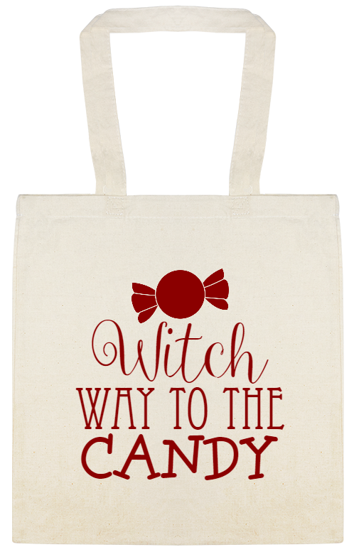Halloween Witch Way To The Candy Custom Everyday Cotton Tote Bags Style 142259