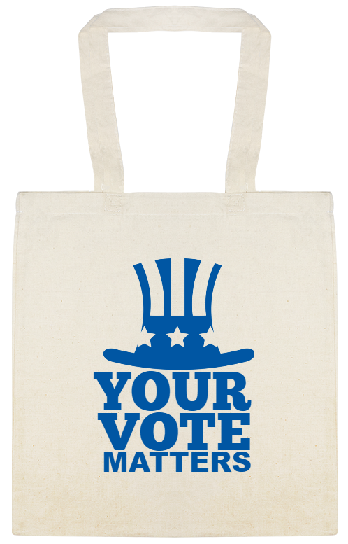Political Your Vote Matters Custom Everyday Cotton Tote Bags Style 122986