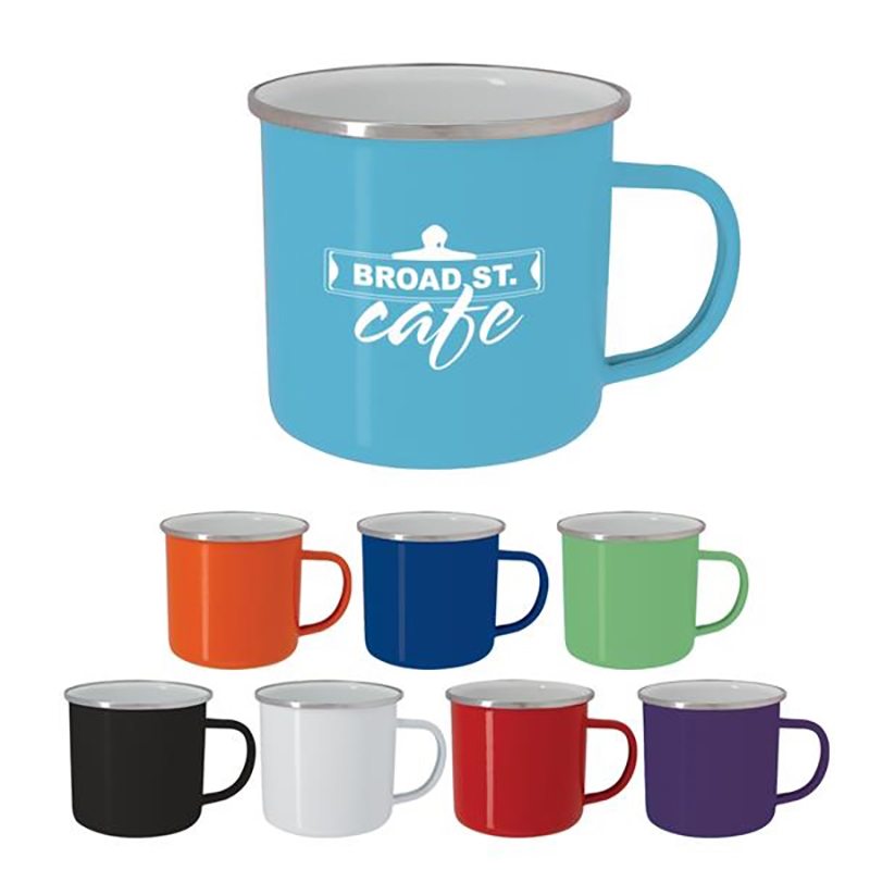 Custom 16 Oz Enamel Metal Mugs