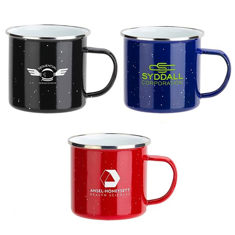 Custom 16 Oz Speckled Enamel Metal Mugs