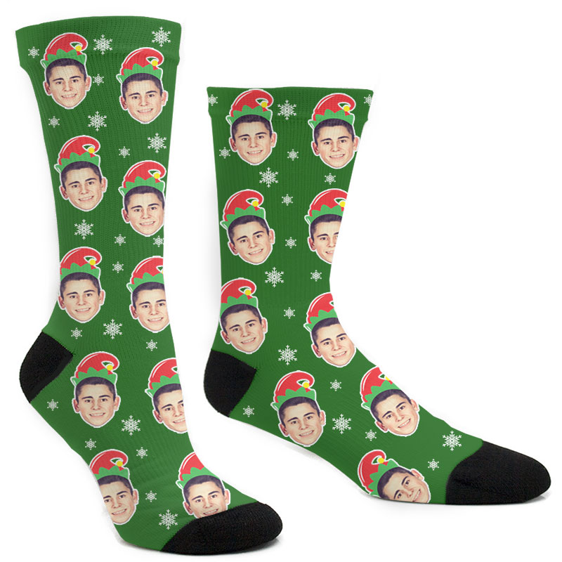 Custom Christmas Elf Head Socks