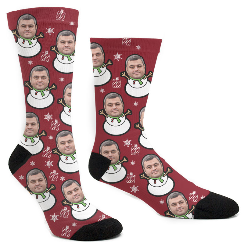 Custom Christmas Snowman Head Socks