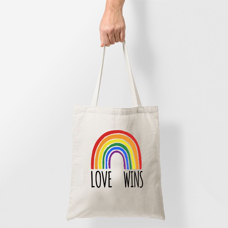 Custom LGBTQ Pride Everyday Cotton Tote Bags LGBTQ