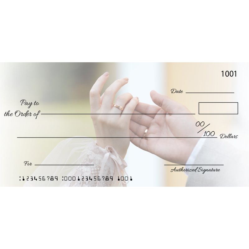 Custom Wedding Hand Big Checks Custom Themed Big Checks
