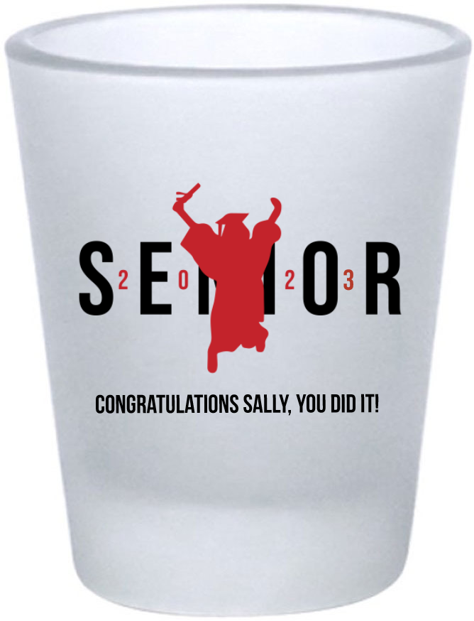 Customized Senior Graduation Frosted Shot Glasses